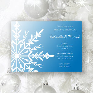 Invitación Copo de nieve blanco en la fiesta de compromiso de