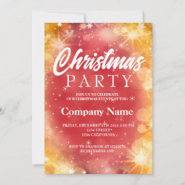 Invitación Copo de nieve brillante de invierno rojo blanco fi