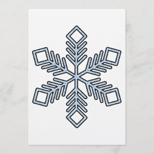 Invitación Copo de Nieve Brillante - Ramas Azul Bebé