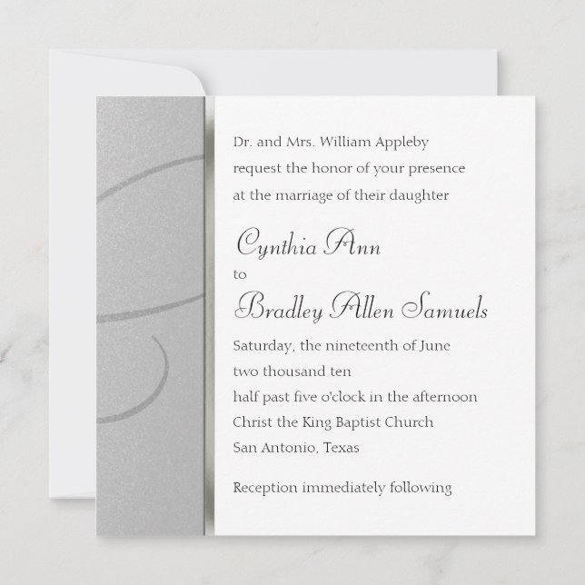 Invitación Copo de nieve de cristal de plata cuadrado de invi (Reverso)