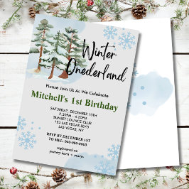 Invitación Copo de nieve de invierno en el interior del bosqu