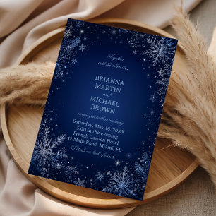 Invitación Copo de Nieve de Medianoche Debajo