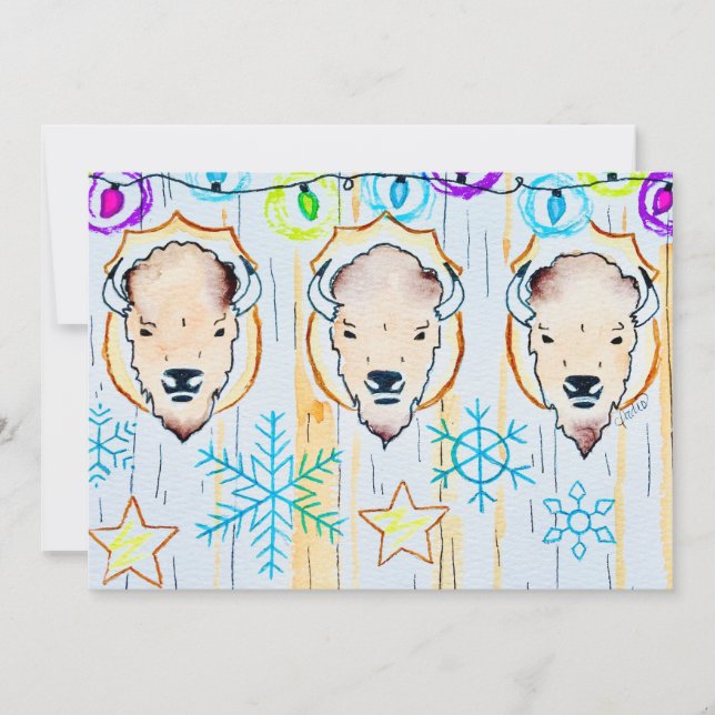 Invitación Copo de nieve de Navidad de Búfalo (Anverso)
