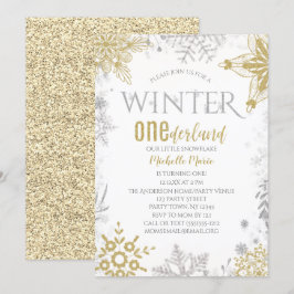 Invitación Copo de nieve de oro de oro de occidente
