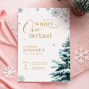 Invitación Copo de Nieve de Plata Cumpleaños de Invierno Onde