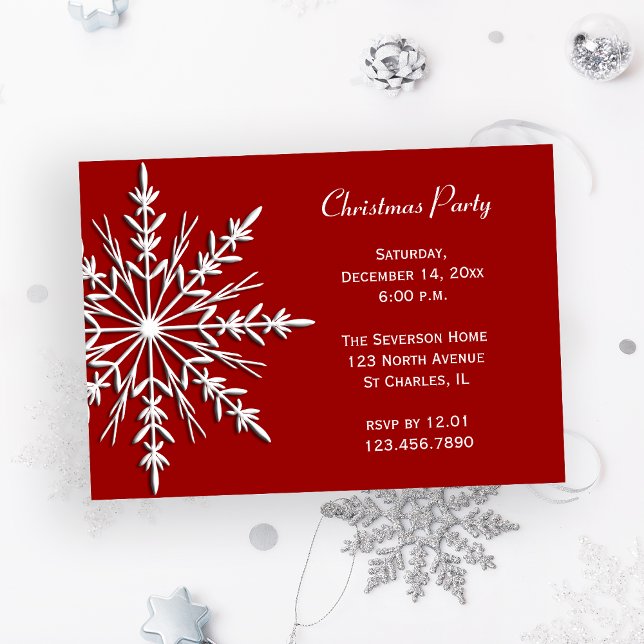 Invitación Copo de nieve en Fiesta de Navidades de festividad (Subido por el creador)