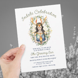 Invitación Copo de nieve floral de oro de la diosa imbólica d