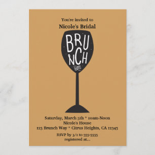 Invitación Copo de vino para BRUNCH de CUALQUIER COLOR y even