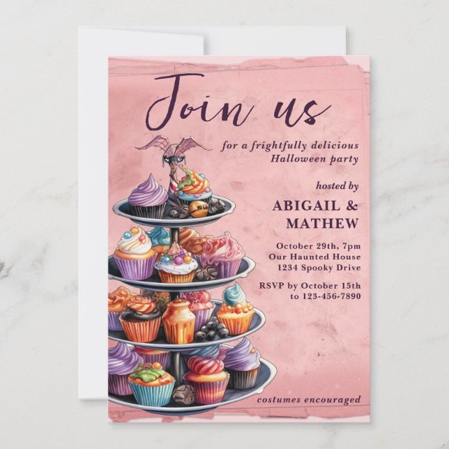 Invitación Copos de Halloween Fiesta de moda en Halloween (Anverso)