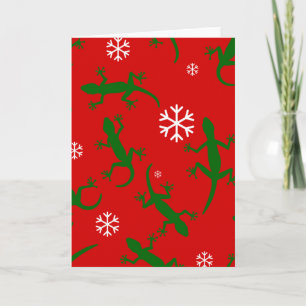 Invitación copos de navidad geckos