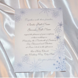 Invitación Copos de nieve/Azul helado de invierno