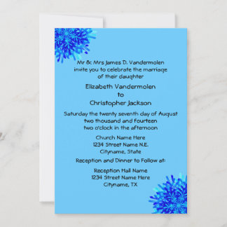 Invitación Copos de nieve azules