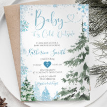 Copos de nieve azules del bosque Baby Shower frío 