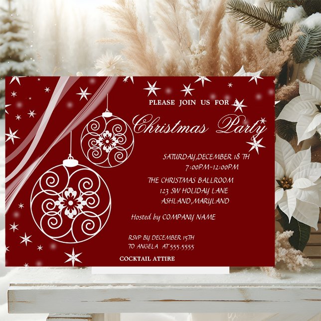 Invitación Copos de Nieve Baile de Navidad, Fiesta de Navidad (Subido por el creador)