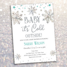 Copos de nieve Bebé hace frío afuera Baby Shower
