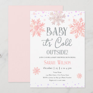 Invitación Copos de nieve Bebé hace frío afuera Baby Shower R