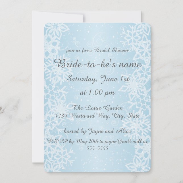 Invitación Copos de nieve de invierno (Anverso)