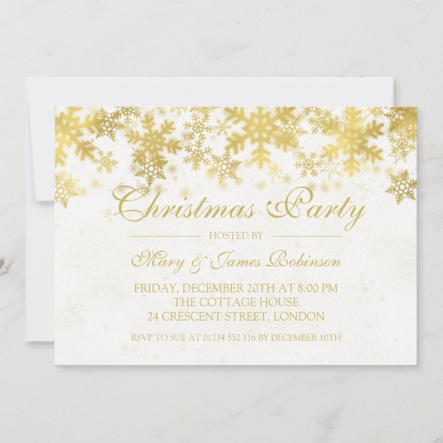 Invitación Copos de nieve de invierno de vacaciones / Navidad (Anverso)