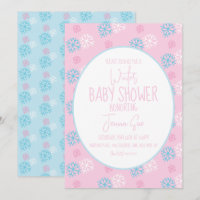 Copos de Nieve de Invierno Rosa Azul Shower de Beb