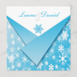 Invitación Copos de nieve del azul y del blanco de cielo que