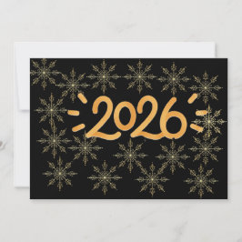 Invitación Copos de Nieve Dorados 2026 Fiesta Corporativa y d