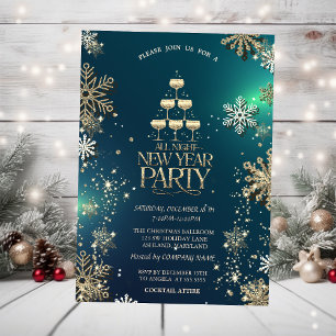 Invitación Copos de Nieve Dorados, Fiesta de la Compañía de C