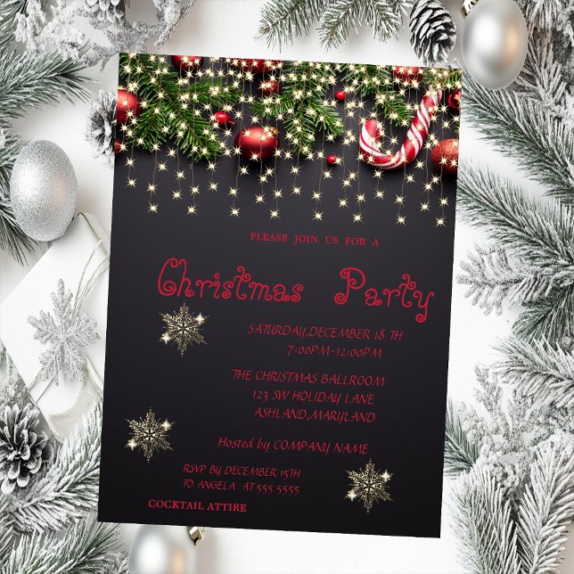 Invitación Copos de nieve, dulces, Navidades de luz Fiesta (Subido por el creador)