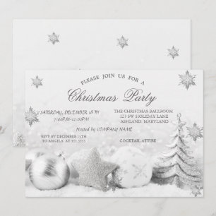 Invitación Copos de nieve, Empresa de Bolas para Árbol de Nav
