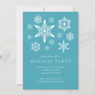 Invitación Copos de nieve en invierno en fiesta de feriado tu