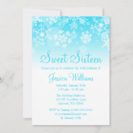 Invitación Copos de nieve Invierno blanco Verde azulado Marav