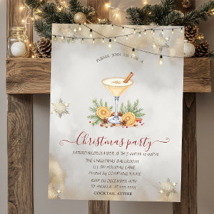 Invitación Copos de nieve, luces de árbol de Navidad Empresa