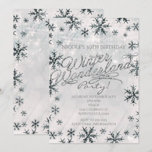 Invitación Copos de Nieve País de las Maravillas d