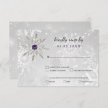 copos de nieve púrpura plateada boda de invierno r