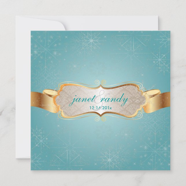 Invitación Copos de nieve y eventos de invierno de PixDezines (Anverso)