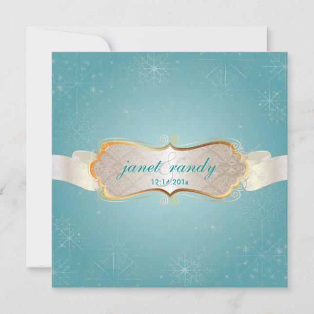 Invitación Copos de nieve y eventos de invierno de PixDezines (Anverso)