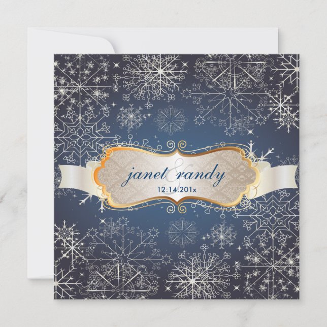 Invitación Copos de nieve y eventos de invierno de PixDezines (Anverso)