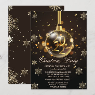 Invitación Copos de Oro, Bola de Navidad 2022 Compañía