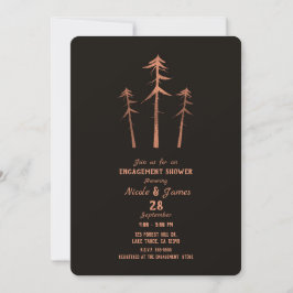 Invitación Copper Bronze Altos Pinos Rustico Compromiso