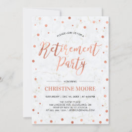 Invitación Copper Confetti & Marble | Fiesta de Jubilación Mo