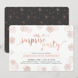Invitación Copper   Fiesta de cumpleaños sorpresa moderna 50
