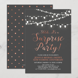 Invitación Copper & Gray   Sorpresa 40 Aniversario de Bodas