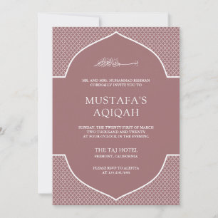 Invitación Copper Rose Marroquí Islámico Musulmán Aqiqah