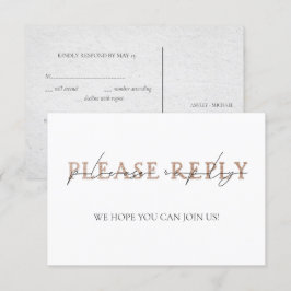 Invitación COPPER TYPOGRAPHY Hand Lettered Wedding RSVP