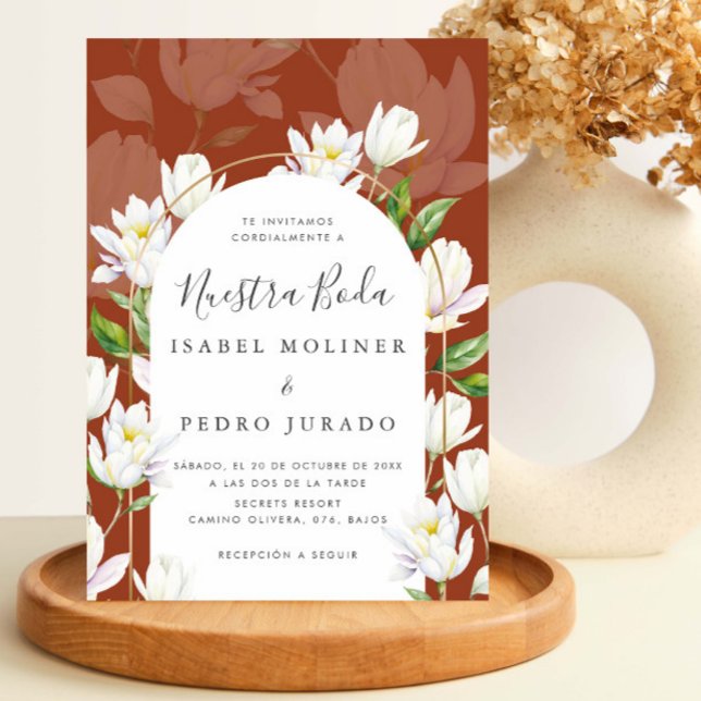 Invitación Copper Watercolor Botánico Nuestra Boda Boda (Subido por el creador)