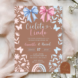 Invitación Coqueta Azul y Rosa Talavera Cielito Lindo
