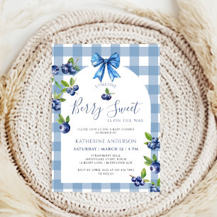 Invitación Coqueta Berry Dulce Fiesta de Bebé de Arándanos Az