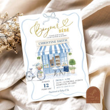 Coqueta cafetería parisina French Blue Baby Shower