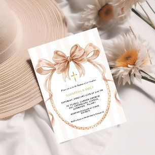 Invitación Coqueta de Bautizo Neutral de Género Adorable