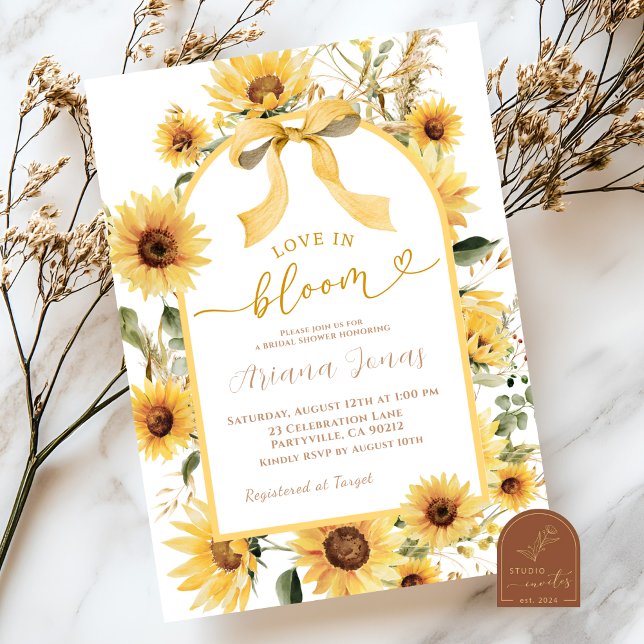 Invitación Coqueta de girasol inunda el amor en ducha de novi (Subido por el creador)
