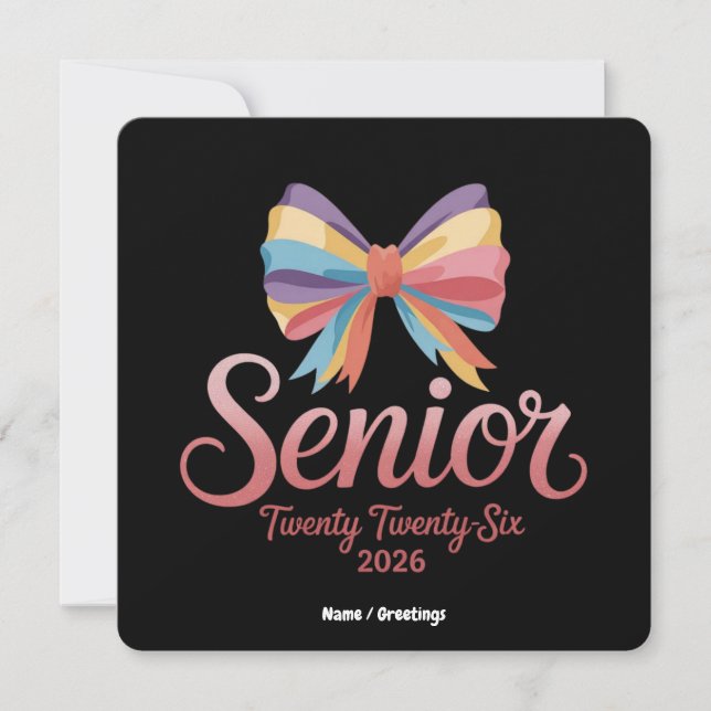 Invitación Coqueta de graduación secundaria de arco iris bajo (Anverso)